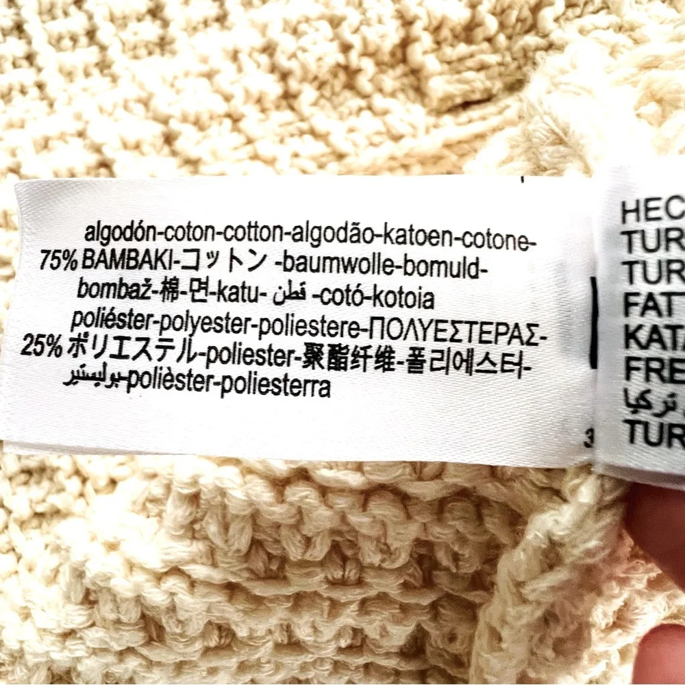 Zara Cream Cardigan Sweater - Cotton Blend Knit. Size L. - Picture 13 of 14